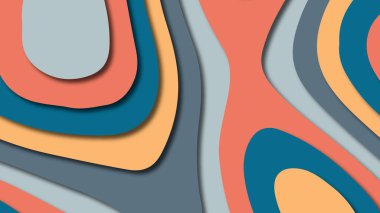 Kağıt Sanat karikatür soyut dalgalar. Kağıt arka plan bölmek. Modern origami tasarım şablonu. Kağıt arka plan kes. Soyut gerçekçi kağıt dekorasyon dokulu tasarımı için