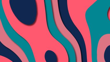 Kağıt Sanat karikatür soyut dalgalar. Kağıt arka plan bölmek. Modern origami tasarım şablonu. Kağıt arka plan kes. Soyut gerçekçi kağıt dekorasyon dokulu tasarımı için