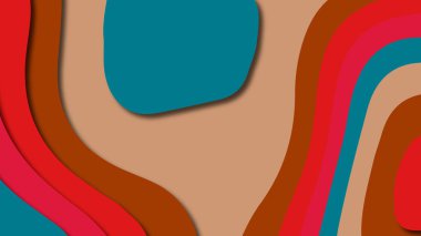 Kağıt Sanat karikatür soyut dalgalar. Kağıt arka plan bölmek. Modern origami tasarım şablonu. Kağıt arka plan kes. Soyut gerçekçi kağıt dekorasyon dokulu tasarımı için