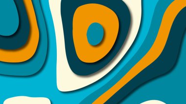 Kağıt Sanat karikatür soyut dalgalar. Kağıt arka plan bölmek. Modern origami tasarım şablonu. Kağıt arka plan kes. Soyut gerçekçi kağıt dekorasyon dokulu tasarımı için