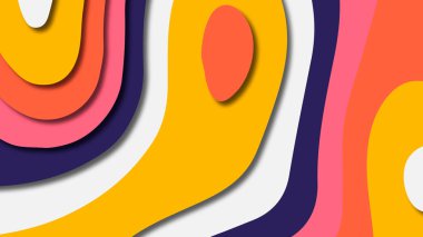 Kağıt Sanat karikatür soyut dalgalar. Kağıt arka plan bölmek. Modern origami tasarım şablonu. Kağıt arka plan kes. Soyut gerçekçi kağıt dekorasyon dokulu tasarımı için