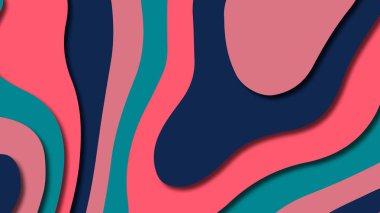 Kağıt Sanat karikatür soyut dalgalar. Kağıt arka plan bölmek. Modern origami tasarım şablonu. Kağıt arka plan kes. Soyut gerçekçi kağıt dekorasyon dokulu tasarımı için