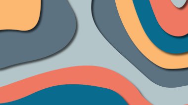 Kağıt Sanat karikatür soyut dalgalar. Kağıt arka plan bölmek. Modern origami tasarım şablonu. Kağıt arka plan kes. Soyut gerçekçi kağıt dekorasyon dokulu tasarımı için