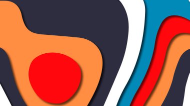 Kağıt Sanat karikatür soyut dalgalar. Kağıt arka plan bölmek. Modern origami tasarım şablonu. Kağıt arka plan kes. Soyut gerçekçi kağıt dekorasyon dokulu tasarımı için