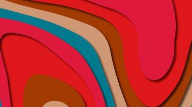 Kağıt Sanat karikatür soyut dalgalar. Kağıt arka plan bölmek. Modern origami tasarım şablonu. Kağıt arka plan kes. Soyut gerçekçi kağıt dekorasyon dokulu tasarımı için