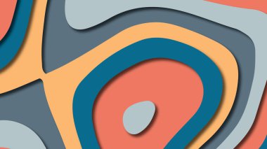 Kağıt Sanat karikatür soyut dalgalar. Kağıt arka plan bölmek. Modern origami tasarım şablonu. Kağıt arka plan kes. Soyut gerçekçi kağıt dekorasyon dokulu tasarımı için