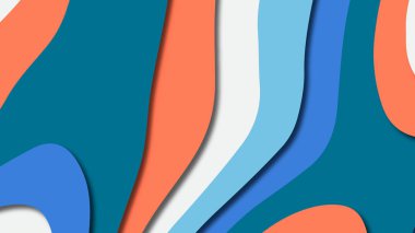 Kağıt Sanat karikatür soyut dalgalar. Kağıt arka plan bölmek. Modern origami tasarım şablonu. Kağıt arka plan kes. Soyut gerçekçi kağıt dekorasyon dokulu tasarımı için