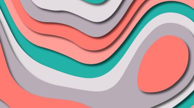 Kağıt Sanat karikatür soyut dalgalar. Kağıt arka plan bölmek. Modern origami tasarım şablonu. Kağıt arka plan kes. Soyut gerçekçi kağıt dekorasyon dokulu tasarımı için