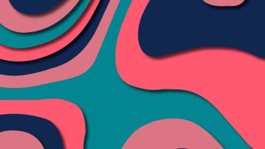 Kağıt Sanat karikatür soyut dalgalar. Kağıt arka plan bölmek. Modern origami tasarım şablonu. Kağıt arka plan kes. Soyut gerçekçi kağıt dekorasyon dokulu tasarımı için