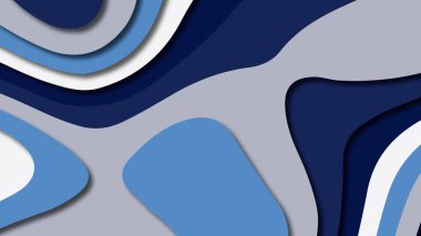 Kağıt Sanat karikatür soyut dalgalar. Kağıt arka plan bölmek. Modern origami tasarım şablonu. Kağıt arka plan kes. Soyut gerçekçi kağıt dekorasyon dokulu tasarımı için