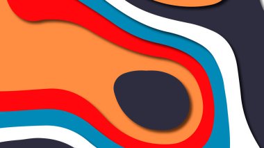 Kağıt Sanat karikatür soyut dalgalar. Kağıt arka plan bölmek. Modern origami tasarım şablonu. Kağıt arka plan kes. Soyut gerçekçi kağıt dekorasyon dokulu tasarımı için