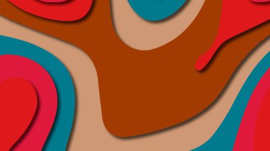 Kağıt Sanat karikatür soyut dalgalar. Kağıt arka plan bölmek. Modern origami tasarım şablonu. Kağıt arka plan kes. Soyut gerçekçi kağıt dekorasyon dokulu tasarımı için