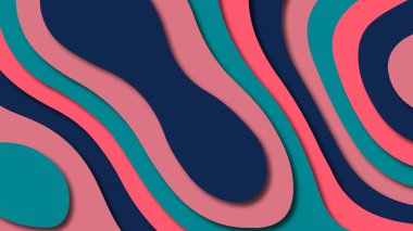 Kağıt Sanat karikatür soyut dalgalar. Kağıt arka plan bölmek. Modern origami tasarım şablonu. Kağıt arka plan kes. Soyut gerçekçi kağıt dekorasyon dokulu tasarımı için