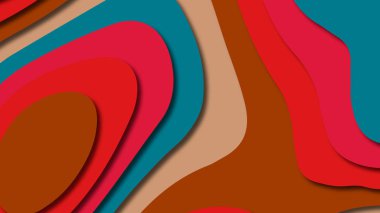 Kağıt Sanat karikatür soyut dalgalar. Kağıt arka plan bölmek. Modern origami tasarım şablonu. Kağıt arka plan kes. Soyut gerçekçi kağıt dekorasyon dokulu tasarımı için