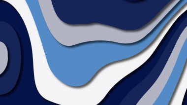 Kağıt Sanat karikatür soyut dalgalar. Kağıt arka plan bölmek. Modern origami tasarım şablonu. Kağıt arka plan kes. Soyut gerçekçi kağıt dekorasyon dokulu tasarımı için