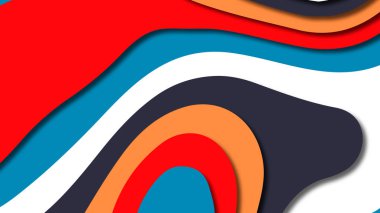 Kağıt Sanat karikatür soyut dalgalar. Kağıt arka plan bölmek. Modern origami tasarım şablonu. Kağıt arka plan kes. Soyut gerçekçi kağıt dekorasyon dokulu tasarımı için