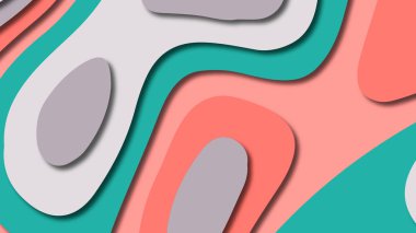 Kağıt Sanat karikatür soyut dalgalar. Kağıt arka plan bölmek. Modern origami tasarım şablonu. Kağıt arka plan kes. Soyut gerçekçi kağıt dekorasyon dokulu tasarımı için