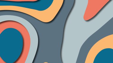 Kağıt Sanat karikatür soyut dalgalar. Kağıt arka plan bölmek. Modern origami tasarım şablonu. Kağıt arka plan kes. Soyut gerçekçi kağıt dekorasyon dokulu tasarımı için