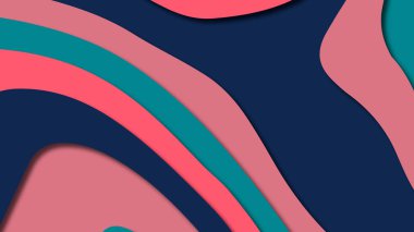 Kağıt Sanat karikatür soyut dalgalar. Kağıt arka plan bölmek. Modern origami tasarım şablonu. Kağıt arka plan kes. Soyut gerçekçi kağıt dekorasyon dokulu tasarımı için