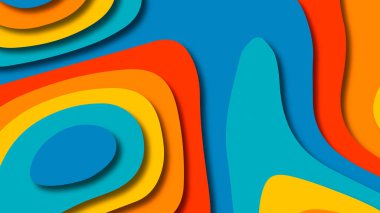 Kağıt Sanat karikatür soyut dalgalar. Kağıt arka plan bölmek. Modern origami tasarım şablonu. Kağıt arka plan kes. Soyut gerçekçi kağıt dekorasyon dokulu tasarımı için