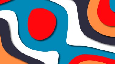 Kağıt Sanat karikatür soyut dalgalar. Kağıt arka plan bölmek. Modern origami tasarım şablonu. Kağıt arka plan kes. Soyut gerçekçi kağıt dekorasyon dokulu tasarımı için