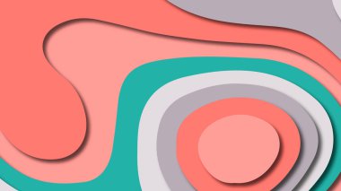 Kağıt Sanat karikatür soyut dalgalar. Kağıt arka plan bölmek. Modern origami tasarım şablonu. Kağıt arka plan kes. Soyut gerçekçi kağıt dekorasyon dokulu tasarımı için