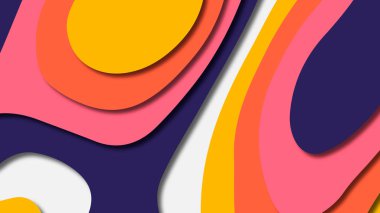 Kağıt Sanat karikatür soyut dalgalar. Kağıt arka plan bölmek. Modern origami tasarım şablonu. Kağıt arka plan kes. Soyut gerçekçi kağıt dekorasyon dokulu tasarımı için