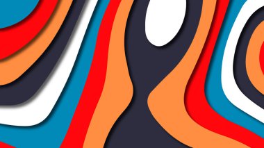 Kağıt Sanat karikatür soyut dalgalar. Kağıt arka plan bölmek. Modern origami tasarım şablonu. Kağıt arka plan kes. Soyut gerçekçi kağıt dekorasyon dokulu tasarımı için