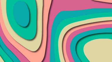 Kağıt Sanat karikatür soyut dalgalar. Kağıt arka plan bölmek. Modern origami tasarım şablonu. Kağıt arka plan kes. Soyut gerçekçi kağıt dekorasyon dokulu tasarımı için