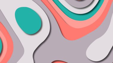 Kağıt Sanat karikatür soyut dalgalar. Kağıt arka plan bölmek. Modern origami tasarım şablonu. Kağıt arka plan kes. Soyut gerçekçi kağıt dekorasyon dokulu tasarımı için