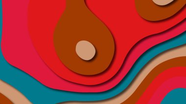 Kağıt Sanat karikatür soyut dalgalar. Kağıt arka plan bölmek. Modern origami tasarım şablonu. Kağıt arka plan kes. Soyut gerçekçi kağıt dekorasyon dokulu tasarımı için