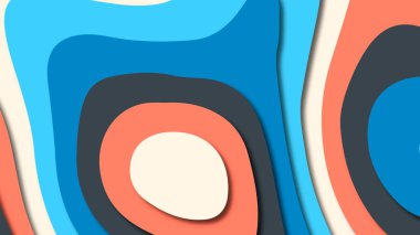 Kağıt Sanat karikatür soyut dalgalar. Kağıt arka plan bölmek. Modern origami tasarım şablonu. Kağıt arka plan kes. Soyut gerçekçi kağıt dekorasyon dokulu tasarımı için