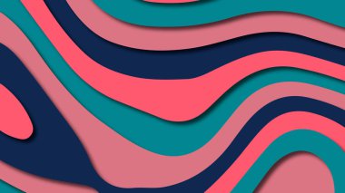 Kağıt Sanat karikatür soyut dalgalar. Kağıt arka plan bölmek. Modern origami tasarım şablonu. Kağıt arka plan kes. Soyut gerçekçi kağıt dekorasyon dokulu tasarımı için