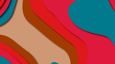 Kağıt Sanat karikatür soyut dalgalar. Kağıt arka plan bölmek. Modern origami tasarım şablonu. Kağıt arka plan kes. Soyut gerçekçi kağıt dekorasyon dokulu tasarımı için