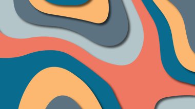 Kağıt Sanat karikatür soyut dalgalar. Kağıt arka plan bölmek. Modern origami tasarım şablonu. Kağıt arka plan kes. Soyut gerçekçi kağıt dekorasyon dokulu tasarımı için