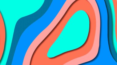 Kağıt Sanat karikatür soyut dalgalar. Kağıt arka plan bölmek. Modern origami tasarım şablonu. Kağıt arka plan kes. Soyut gerçekçi kağıt dekorasyon dokulu tasarımı için