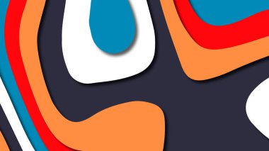 Kağıt Sanat karikatür soyut dalgalar. Kağıt arka plan bölmek. Modern origami tasarım şablonu. Kağıt arka plan kes. Soyut gerçekçi kağıt dekorasyon dokulu tasarımı için