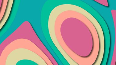 Kağıt Sanat karikatür soyut dalgalar. Kağıt arka plan bölmek. Modern origami tasarım şablonu. Kağıt arka plan kes. Soyut gerçekçi kağıt dekorasyon dokulu tasarımı için