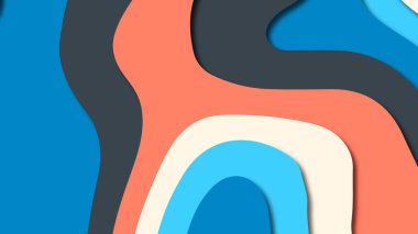 Kağıt Sanat karikatür soyut dalgalar. Kağıt arka plan bölmek. Modern origami tasarım şablonu. Kağıt arka plan kes. Soyut gerçekçi kağıt dekorasyon dokulu tasarımı için