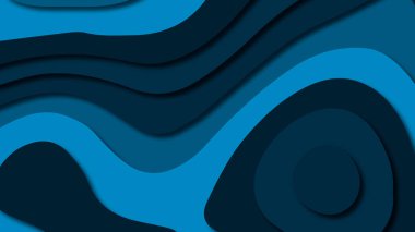 Kağıt Sanat karikatür soyut dalgalar. Kağıt arka plan bölmek. Modern origami tasarım şablonu. Kağıt arka plan kes. Soyut gerçekçi kağıt dekorasyon dokulu tasarımı için