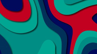 Kağıt Sanat karikatür soyut dalgalar. Kağıt arka plan bölmek. Modern origami tasarım şablonu. Kağıt arka plan kes. Soyut gerçekçi kağıt dekorasyon dokulu tasarımı için