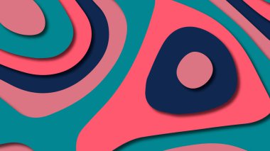 Kağıt Sanat karikatür soyut dalgalar. Kağıt arka plan bölmek. Modern origami tasarım şablonu. Kağıt arka plan kes. Soyut gerçekçi kağıt dekorasyon dokulu tasarımı için