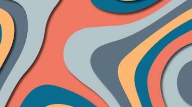 Kağıt Sanat karikatür soyut dalgalar. Kağıt arka plan bölmek. Modern origami tasarım şablonu. Kağıt arka plan kes. Soyut gerçekçi kağıt dekorasyon dokulu tasarımı için