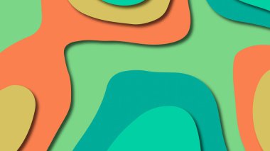 Kağıt Sanat karikatür soyut dalgalar. Kağıt arka plan bölmek. Modern origami tasarım şablonu. Kağıt arka plan kes. Soyut gerçekçi kağıt dekorasyon dokulu tasarımı için