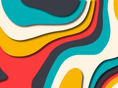 kağıt ile 3D arka plan şekilleri kesim. Soyut kağıt kitap kapağı için şablon arka plan bölmek. Kağıt arka plan kes. Soyut gerçekçi kağıt dekorasyon tasarımı için