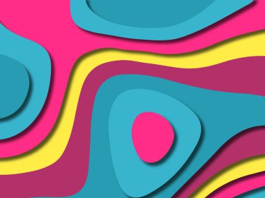 kağıt ile 3D arka plan şekilleri kesim. Soyut kağıt kitap kapağı için şablon arka plan bölmek. Kağıt arka plan kes. Soyut gerçekçi kağıt dekorasyon tasarımı için