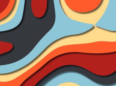 kağıt ile 3D arka plan şekilleri kesim. Soyut kağıt kitap kapağı için şablon arka plan bölmek. Kağıt arka plan kes. Soyut gerçekçi kağıt dekorasyon tasarımı için