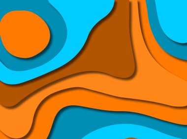 kağıt ile 3D arka plan şekilleri kesim. Soyut kağıt kitap kapağı için şablon arka plan bölmek. Kağıt arka plan kes. Soyut gerçekçi kağıt dekorasyon tasarımı için