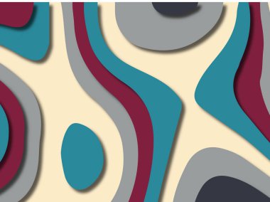 kağıt ile 3D arka plan şekilleri kesim. Soyut kağıt kitap kapağı için şablon arka plan bölmek. Kağıt arka plan kes. Soyut gerçekçi kağıt dekorasyon tasarımı için