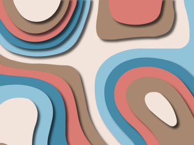 kağıt ile 3D arka plan şekilleri kesim. Soyut kağıt kitap kapağı için şablon arka plan bölmek. Kağıt arka plan kes. Soyut gerçekçi kağıt dekorasyon tasarımı için